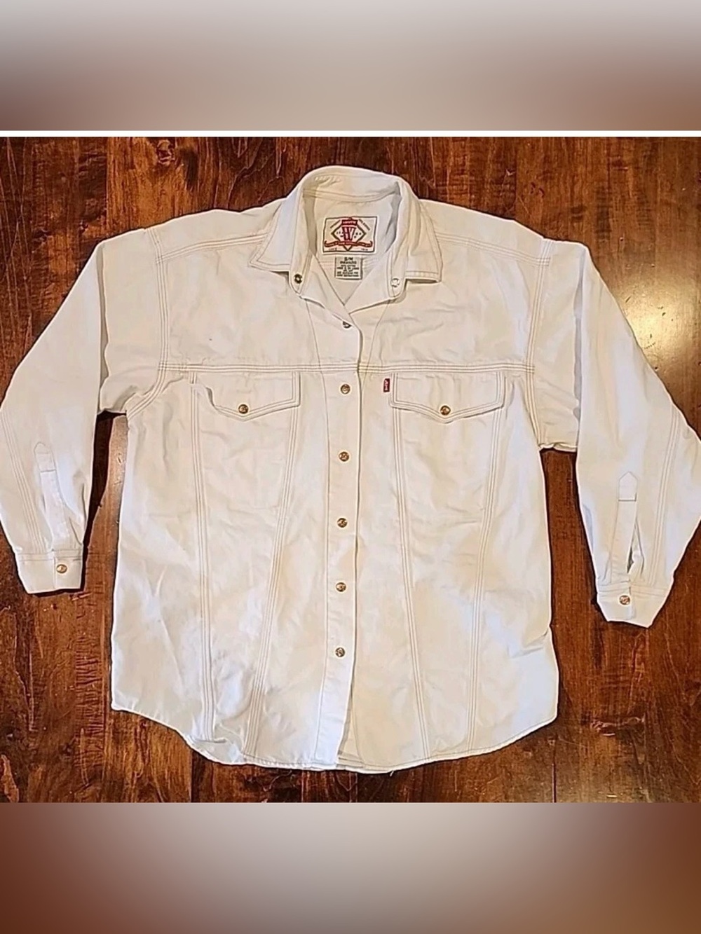 Levi's Off-White Denim Button-Front Shirt medium/large oversized